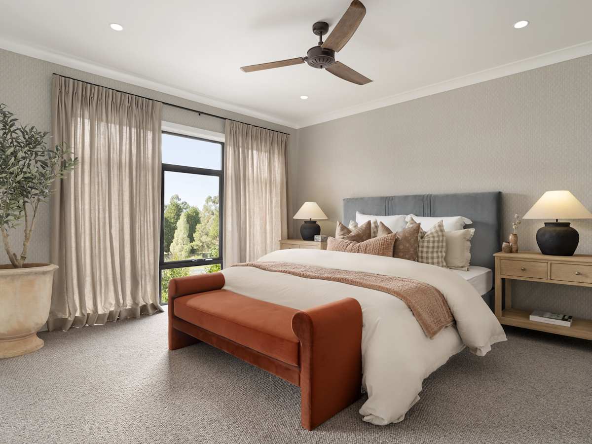 Lancaster 31 House Design Main Bedroom in Coastal style