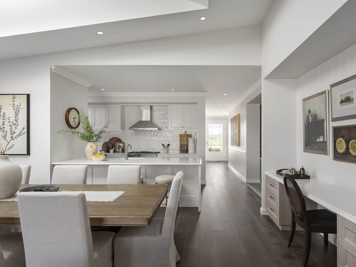 Riviera Manor House Design Dining Kitchen In Coastal style