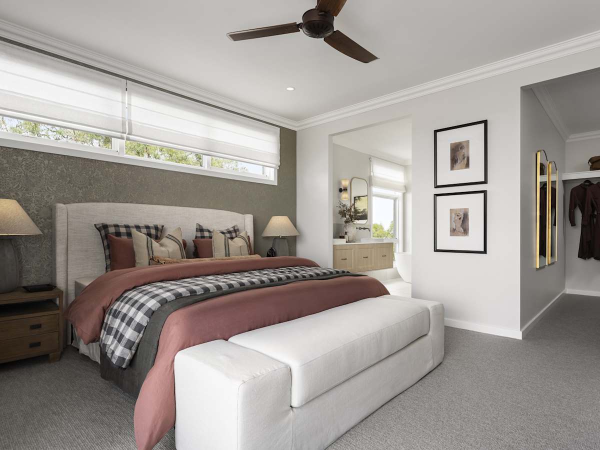 Riviera Manor House Design Main Bedroom In Coastal style