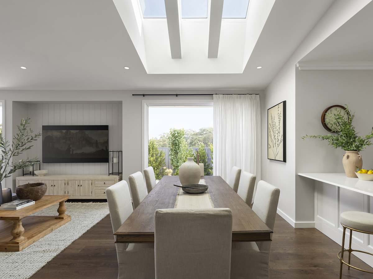 Riviera Manor House Design Dining Living In Coastal style