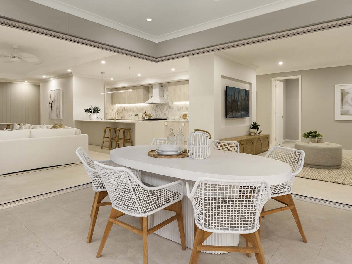 Bayswater Manor House Design Kitchen Living Alfresco in Coastal style