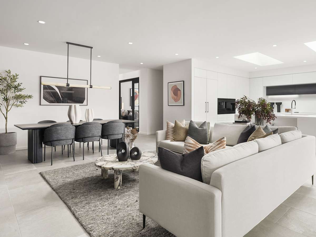 Miami Executive House Design Living Dining in Contempo Style