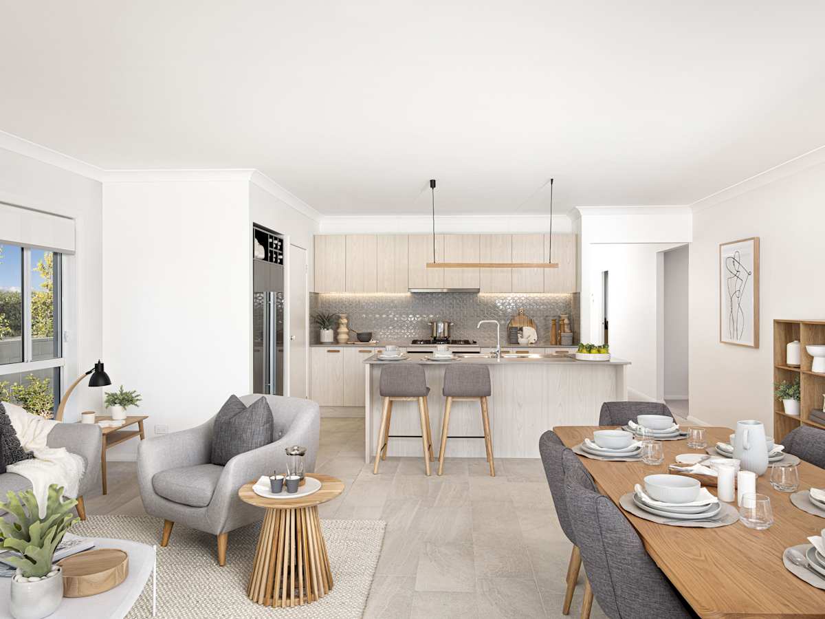 Lucia One House Design Kitchen Living Dining in Contempo Style
