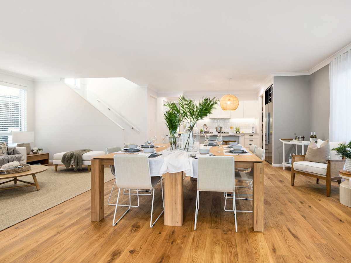 Valiente One house design Dining Stairs in Coastal style
