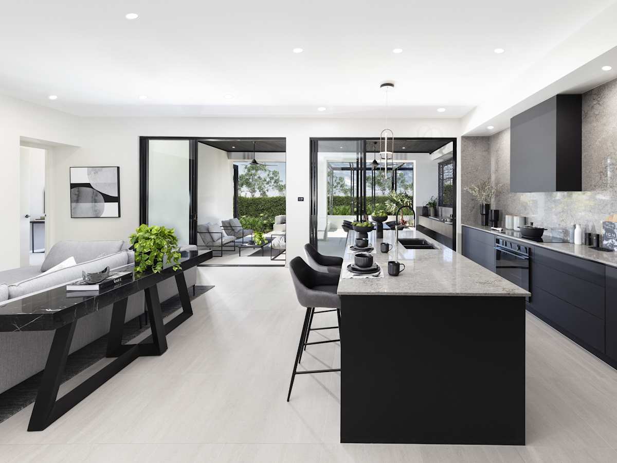 Miami Executive house design Dining Kitchen in Contempo style