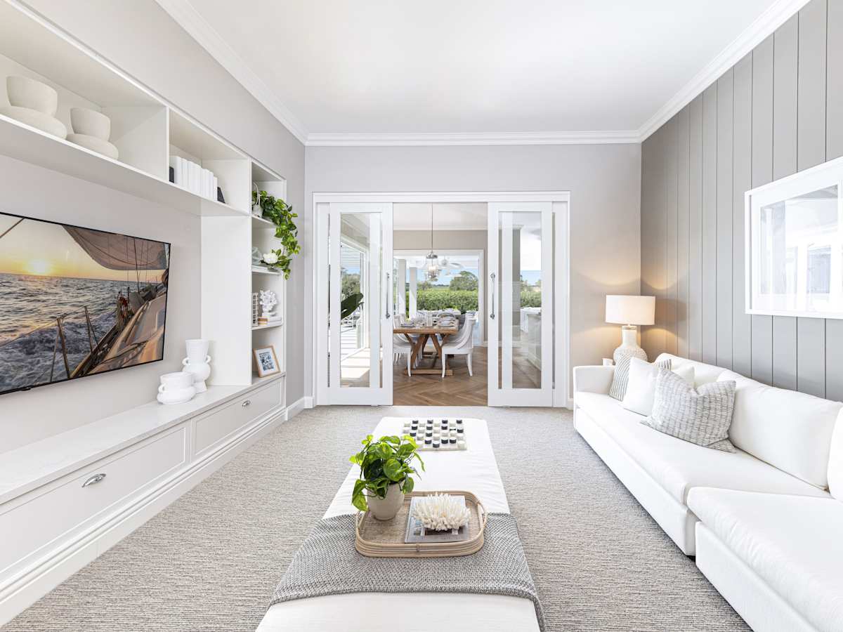 San Marino Encore House Design Theatre in Coastal style