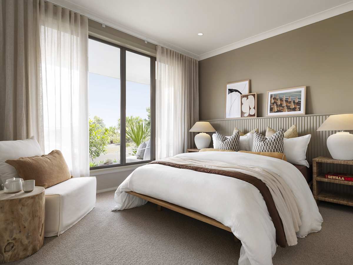 Lucia Three house design bedroom in Coastal style