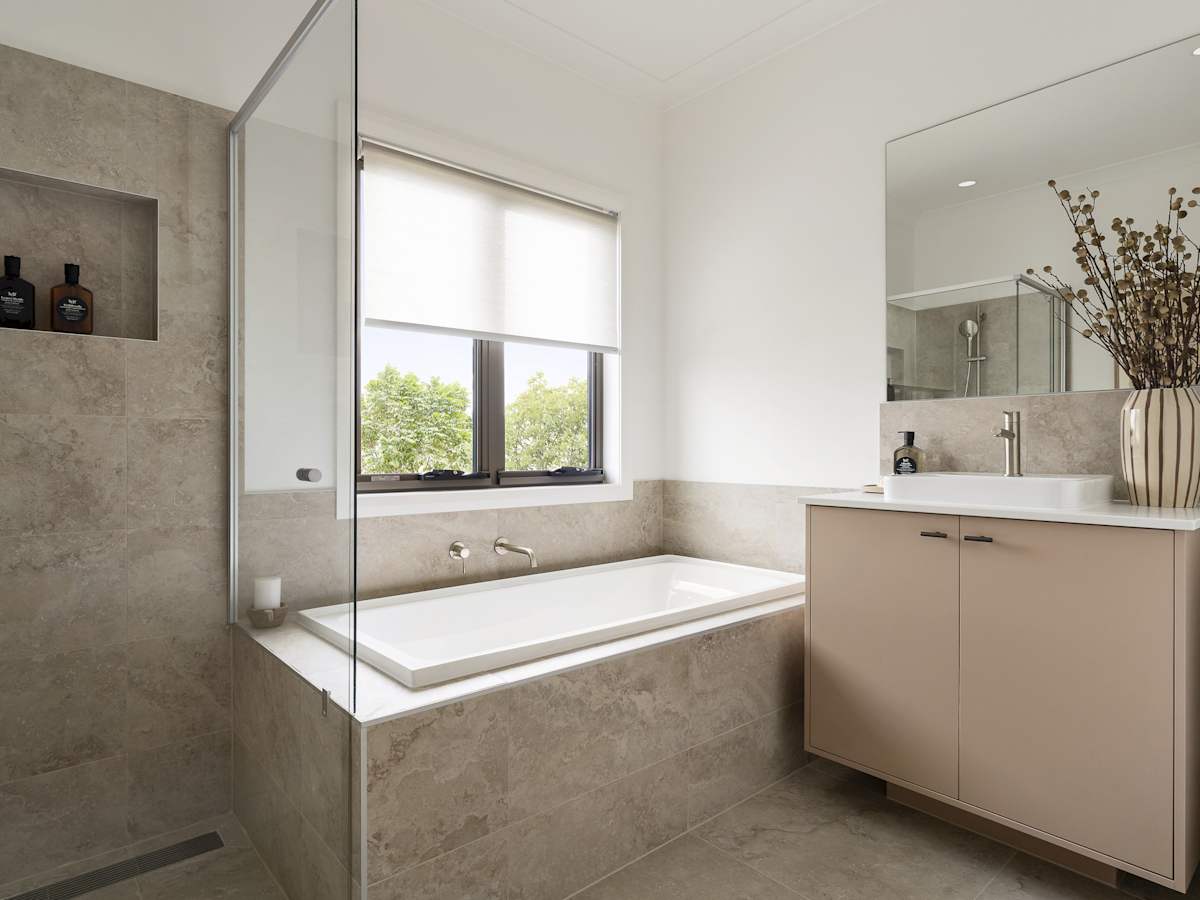 Lucia Three house design bathroom in Coastal style