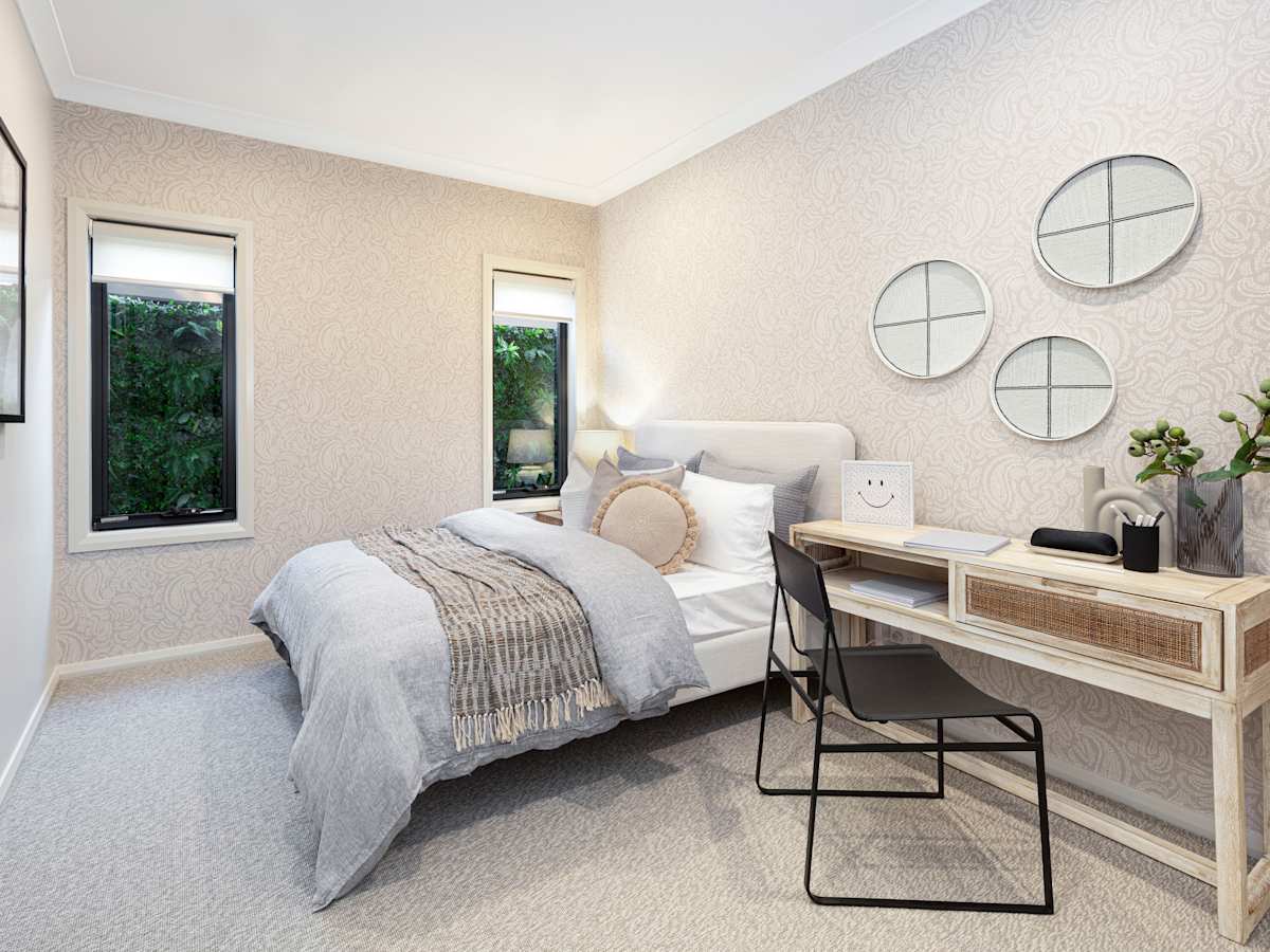 Seaview house design bedroom in Urban style