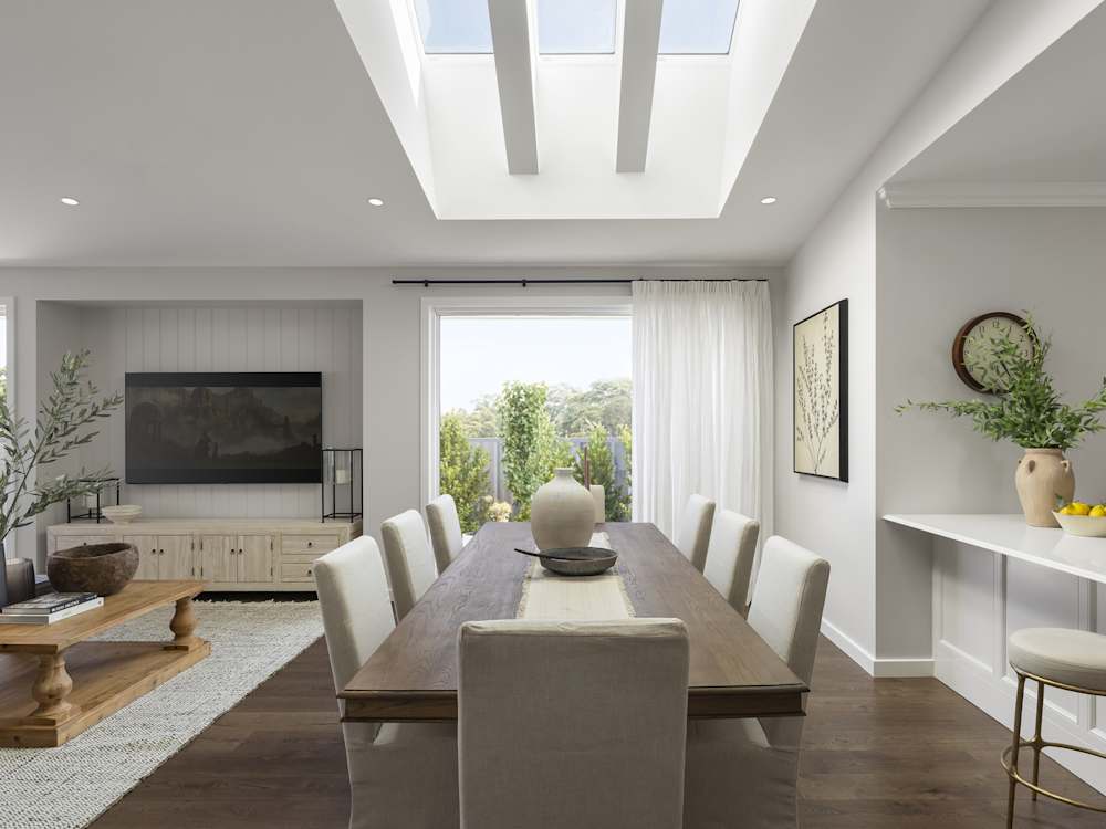 Riviera Manor House Design Dining Living In Coastal style