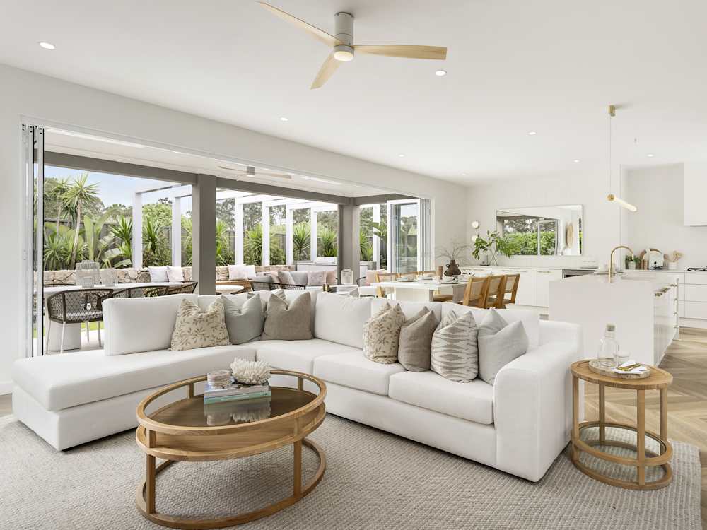 Panorama 33 House Design Living Dining Kitchen Alfresco in Coastal Style