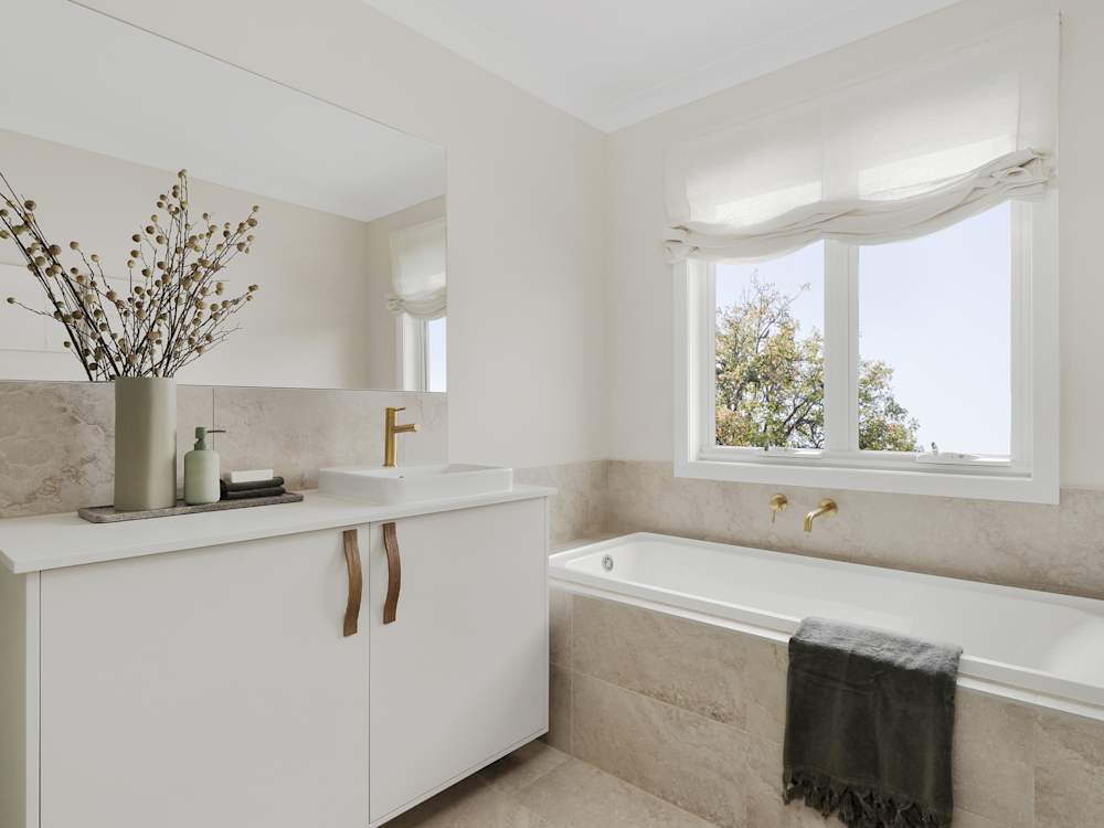Valiente Three House Design Bathroom in Coastal style