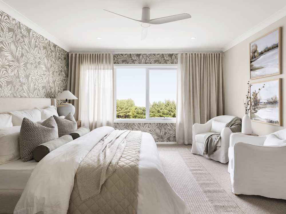Valiente Three House Design Main Bedroom in Coastal style