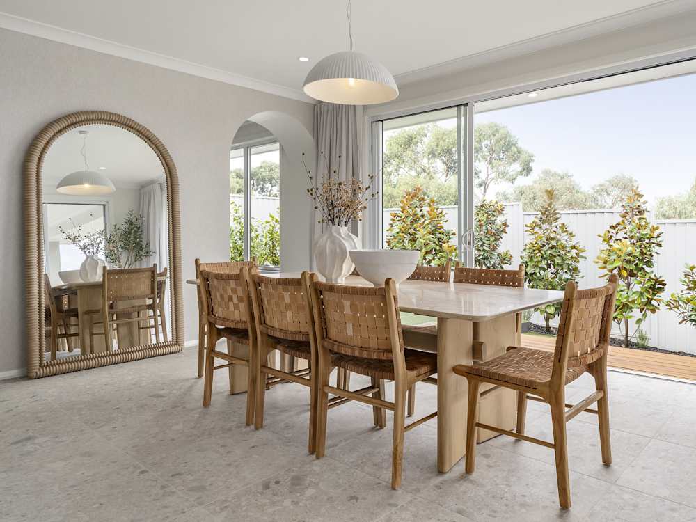 Lisbon One Cascade house design Dining in Coastal style