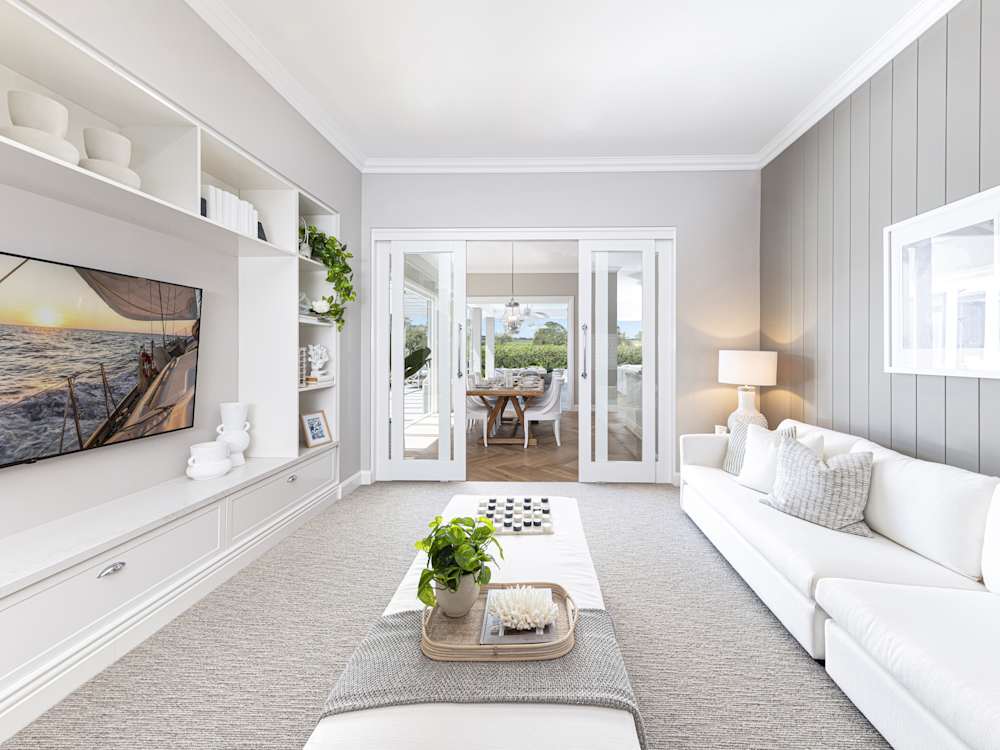 San Marino Encore House Design Theatre in Coastal style