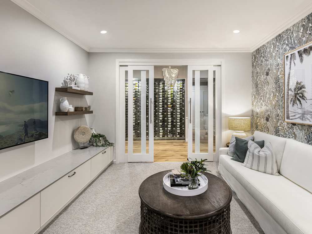 Retreat Grande house design theatre in Coastal style