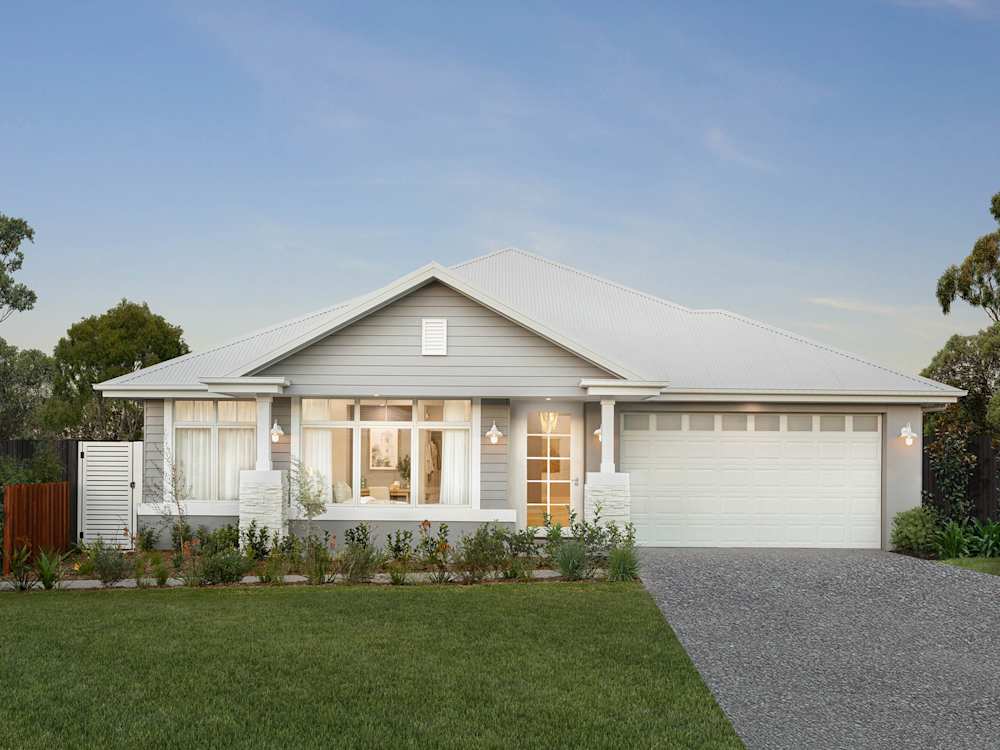 Retreat Grande house design with Hampton facade in Coastal style