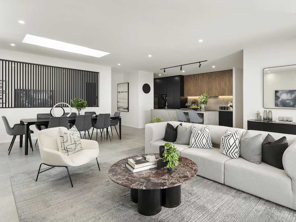 Beachmere Encore House Design Kitchen Living Dining in Contempo style