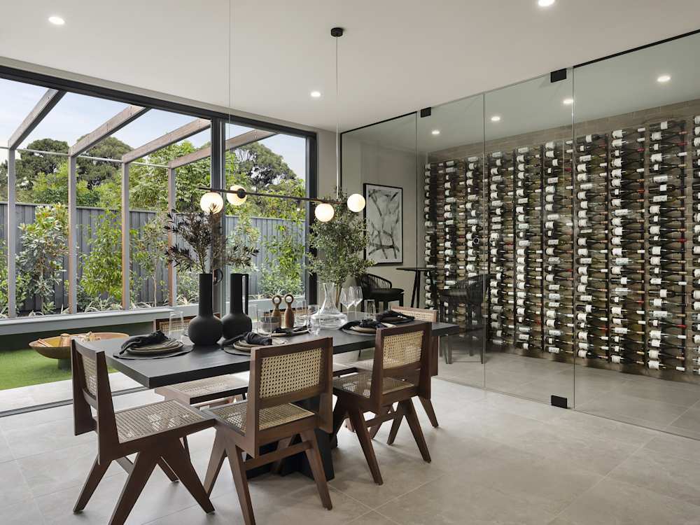 saxonvale 42 house design dining wine cellar in urban style