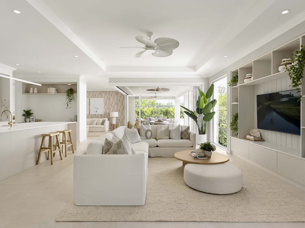 Bayswater Manor House Design Kitchen Living Room Coastal