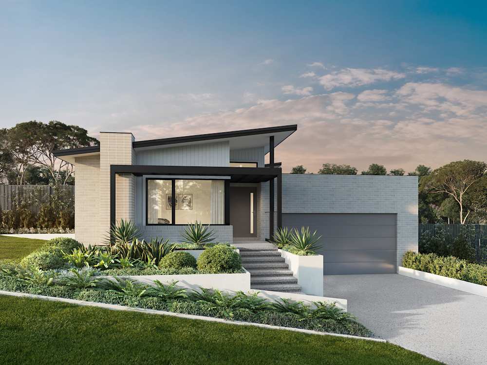 Darlington house design - Downward Sloping Blocks