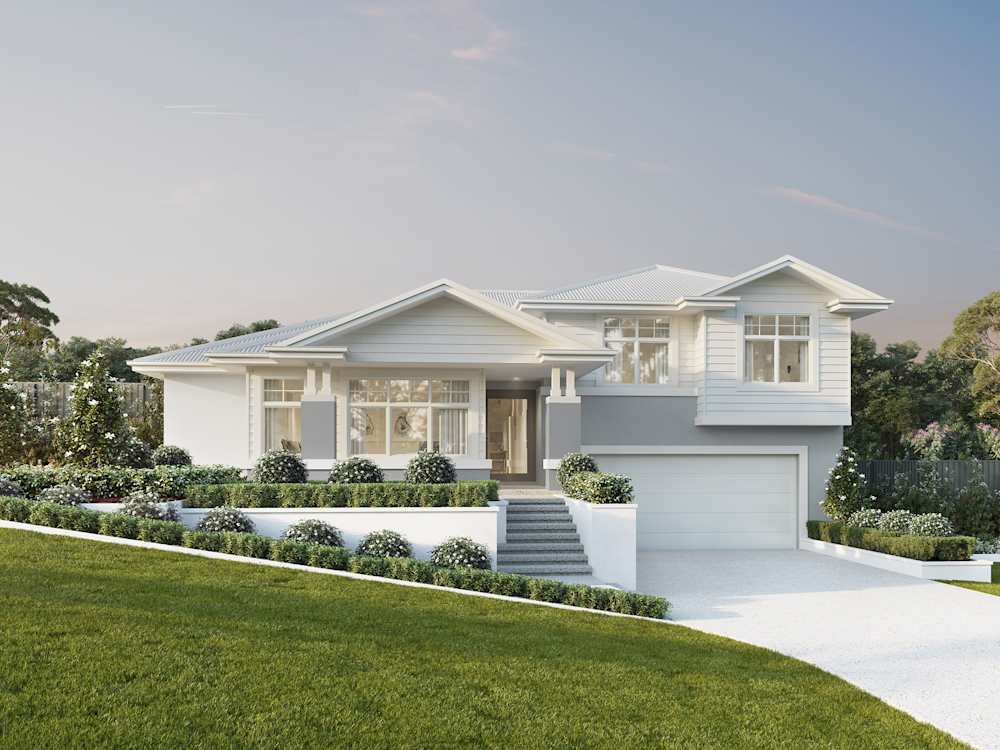 Stirling house design - downward sloping blocks