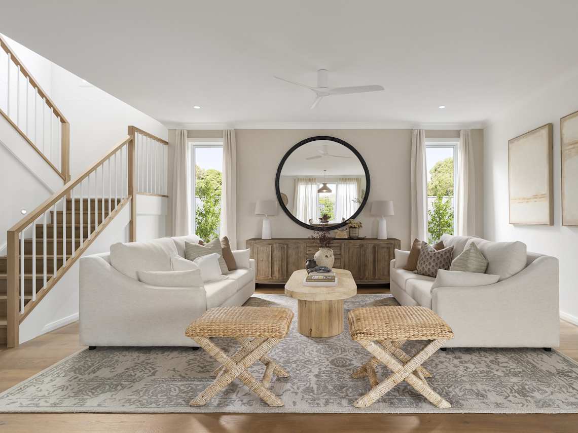 Valiente Three House Design Living in Coastal style