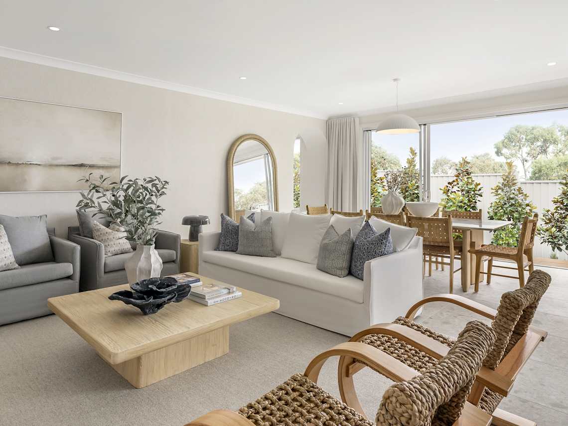 Lisbon One Cascade house design Living Dining in Coastal style