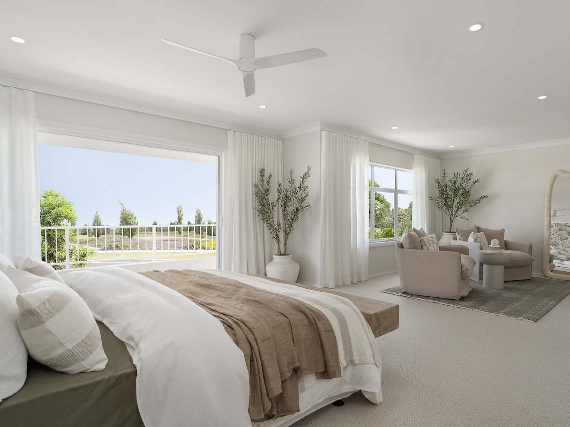 Enzo Five House Design Main Bedroom in Coastal style