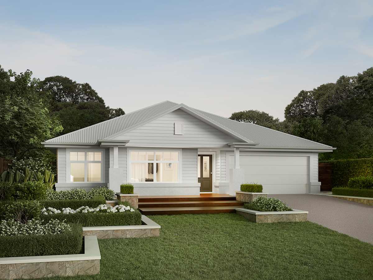 Retreat Classic house design with Hampton facade
