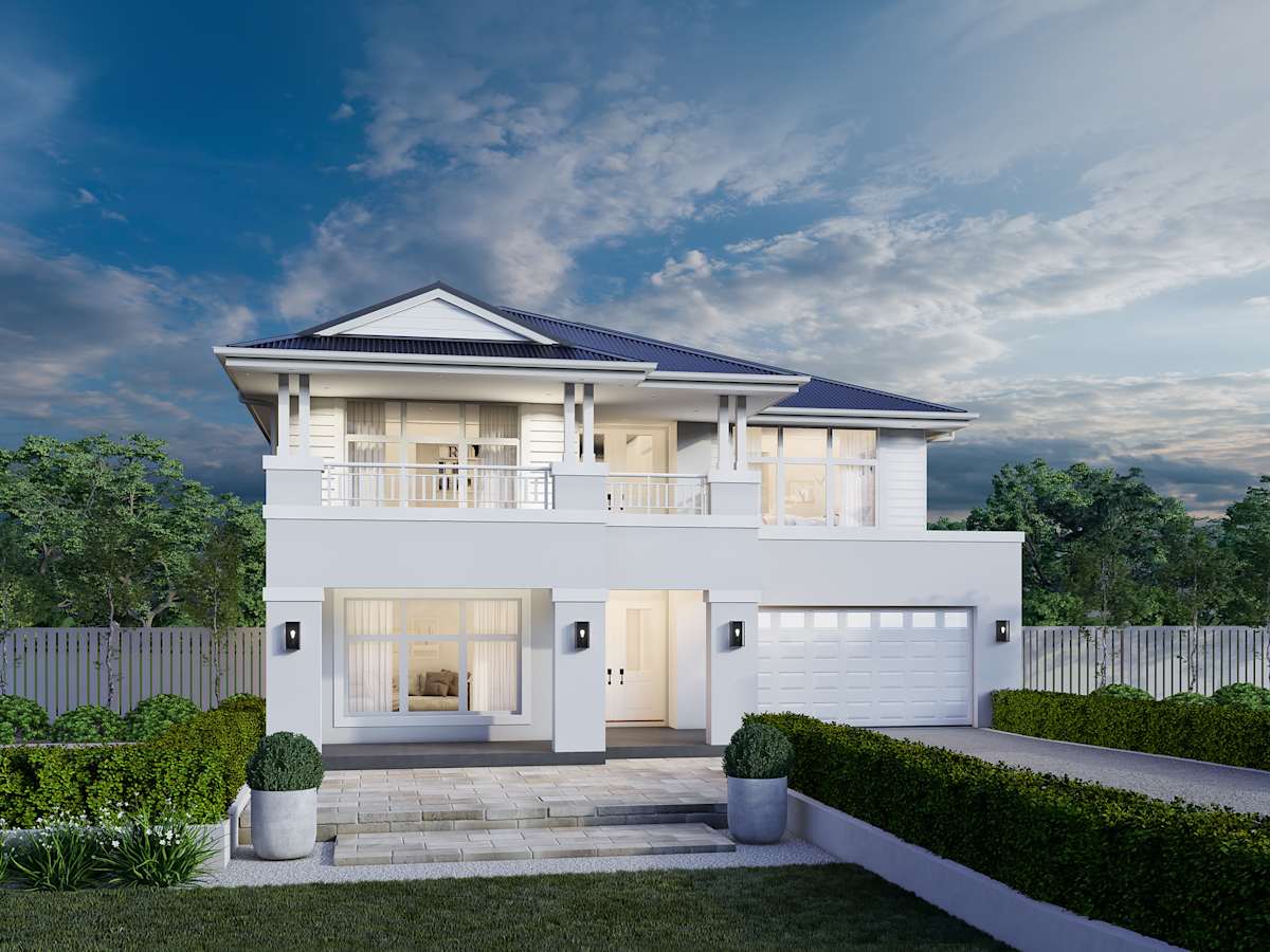 Saxonvale 36 One house design with Hampton B facade