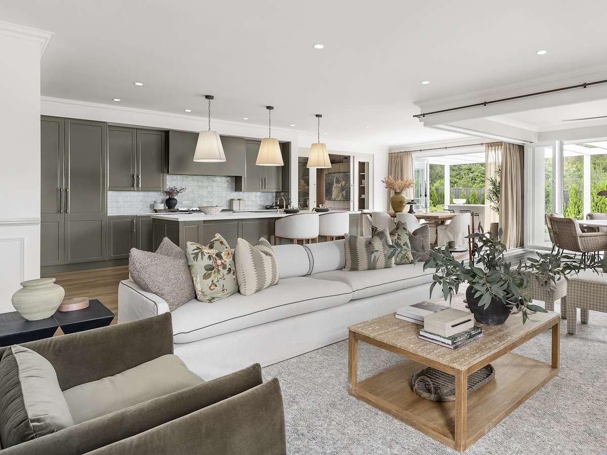 San Marino Executive House Design Living Dining Kitchen in Classic style
