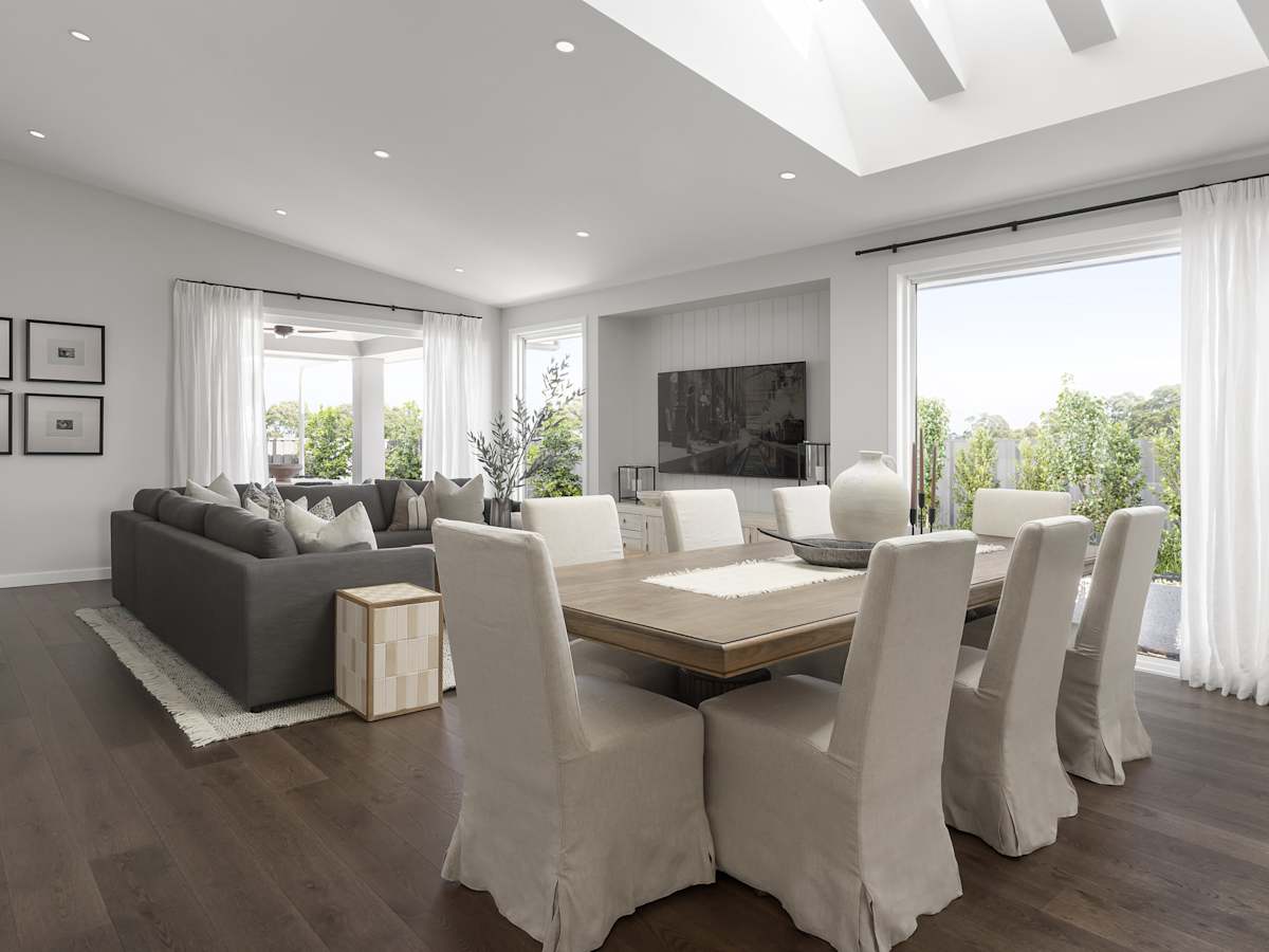 Riviera Manor House Design Dining Living In Coastal style
