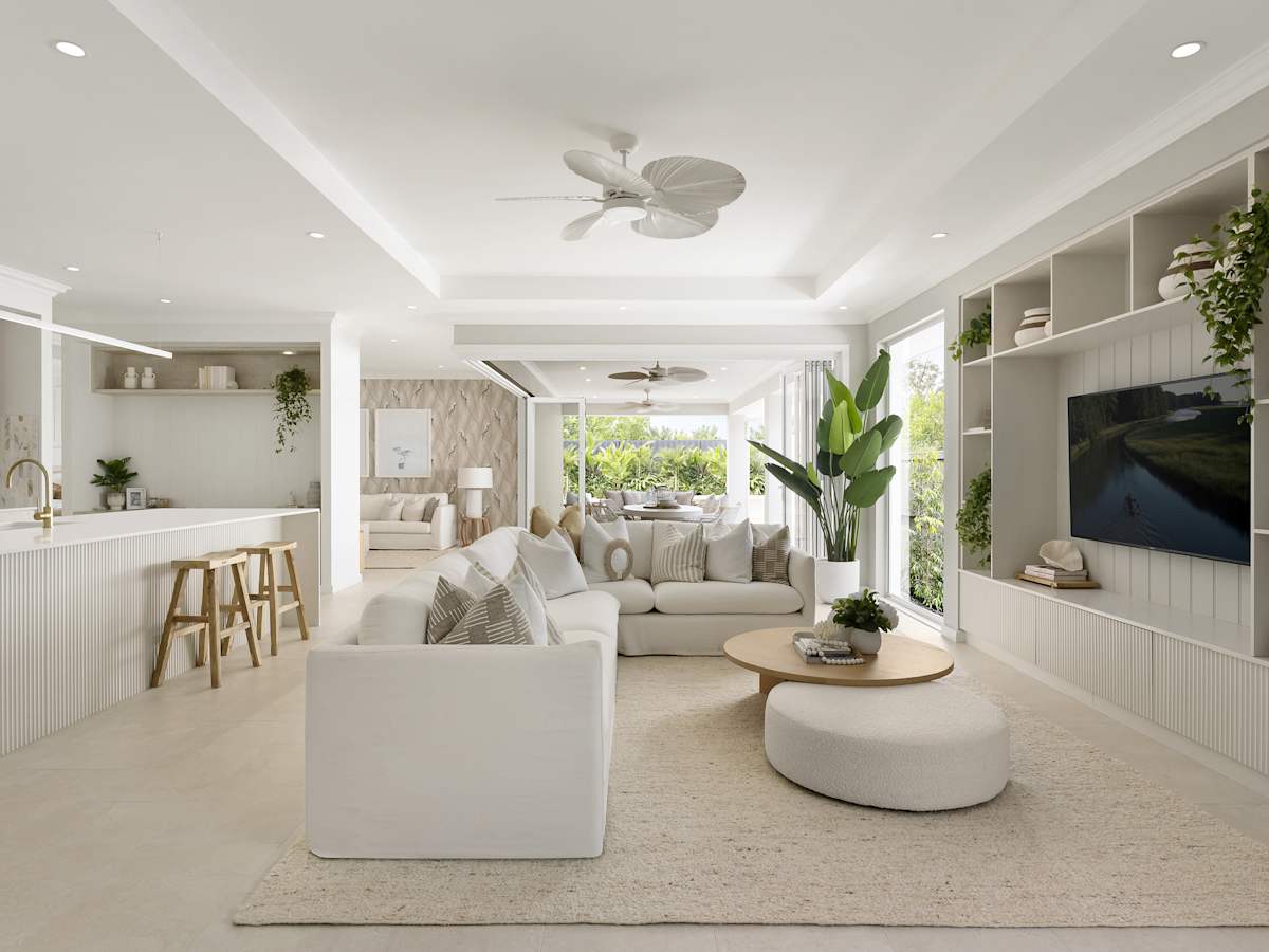 Bayswater Manor House Design Kitchen Living in Coastal style