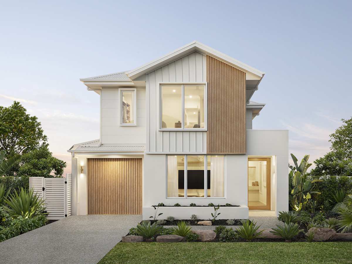 Aria 28 House Design Byron Facade in Coastal style