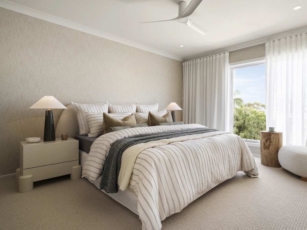 Aria 28 House Design Main Bedroom in Coastal style