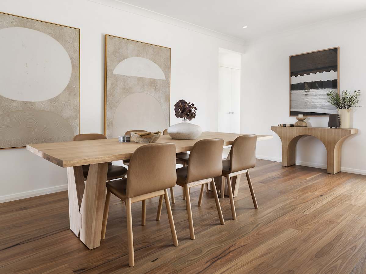 Lucia Three house design dining in Coastal style