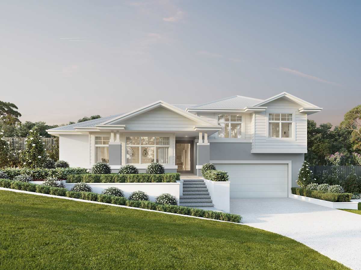 Stirling house design with hamptons facade