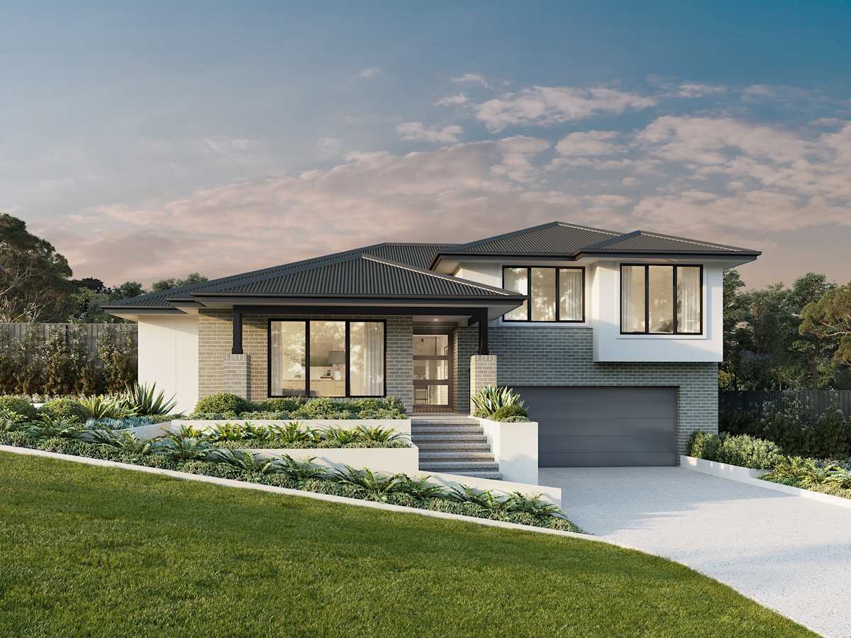 Stirling house design with grande facade