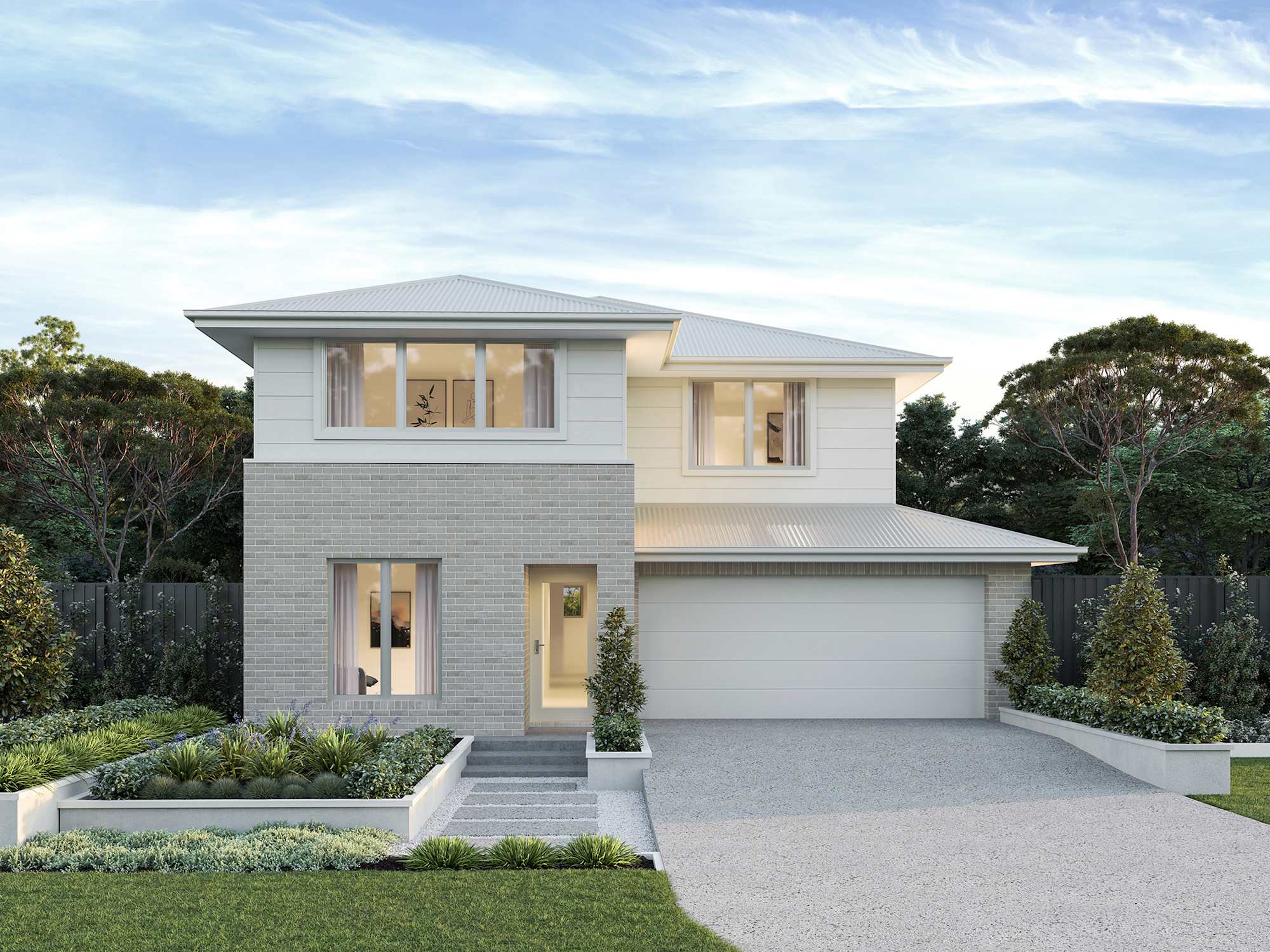 Valiente Three house design with Classic facade