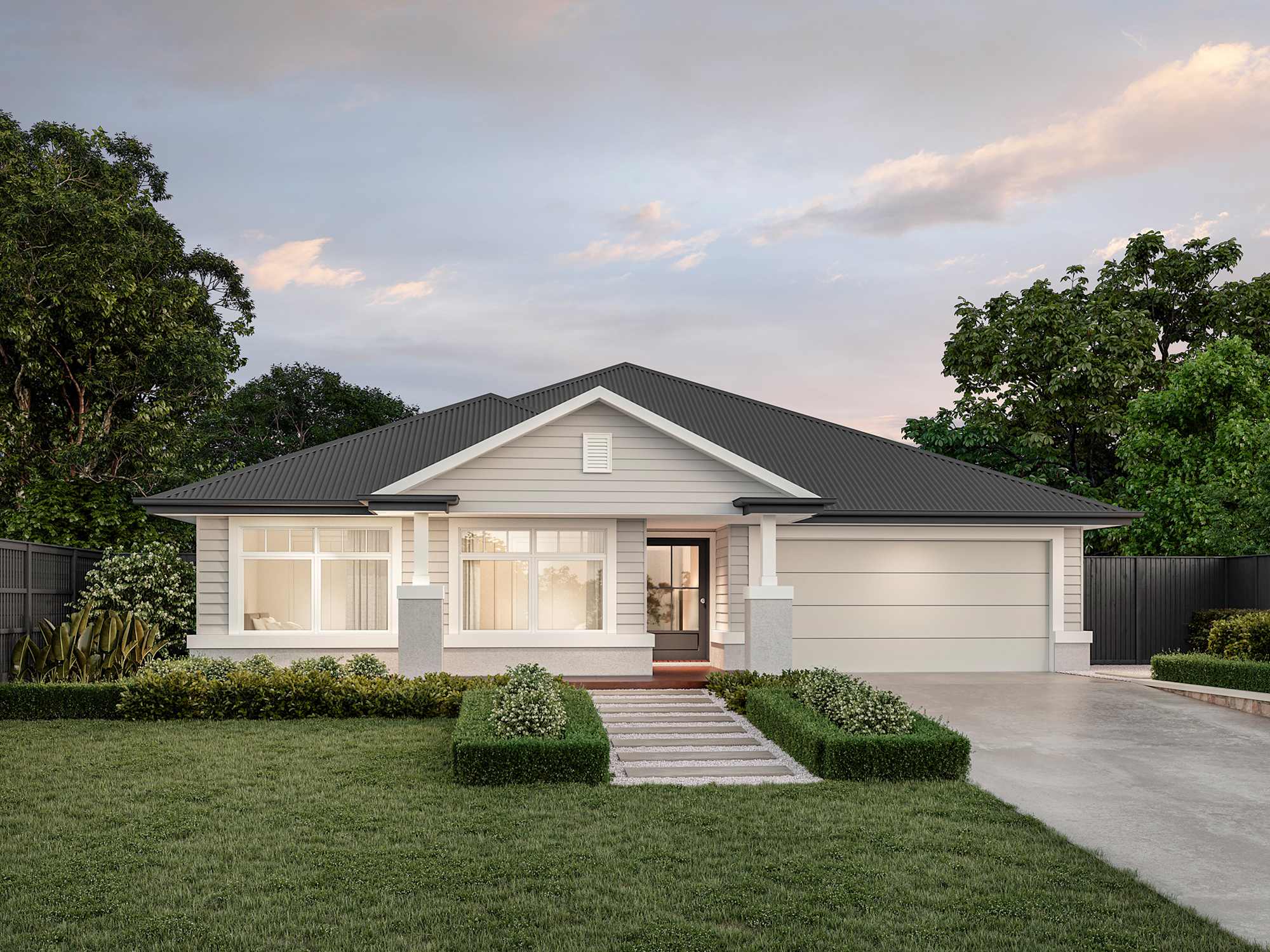 San Marino Executive house design with Hampton facade