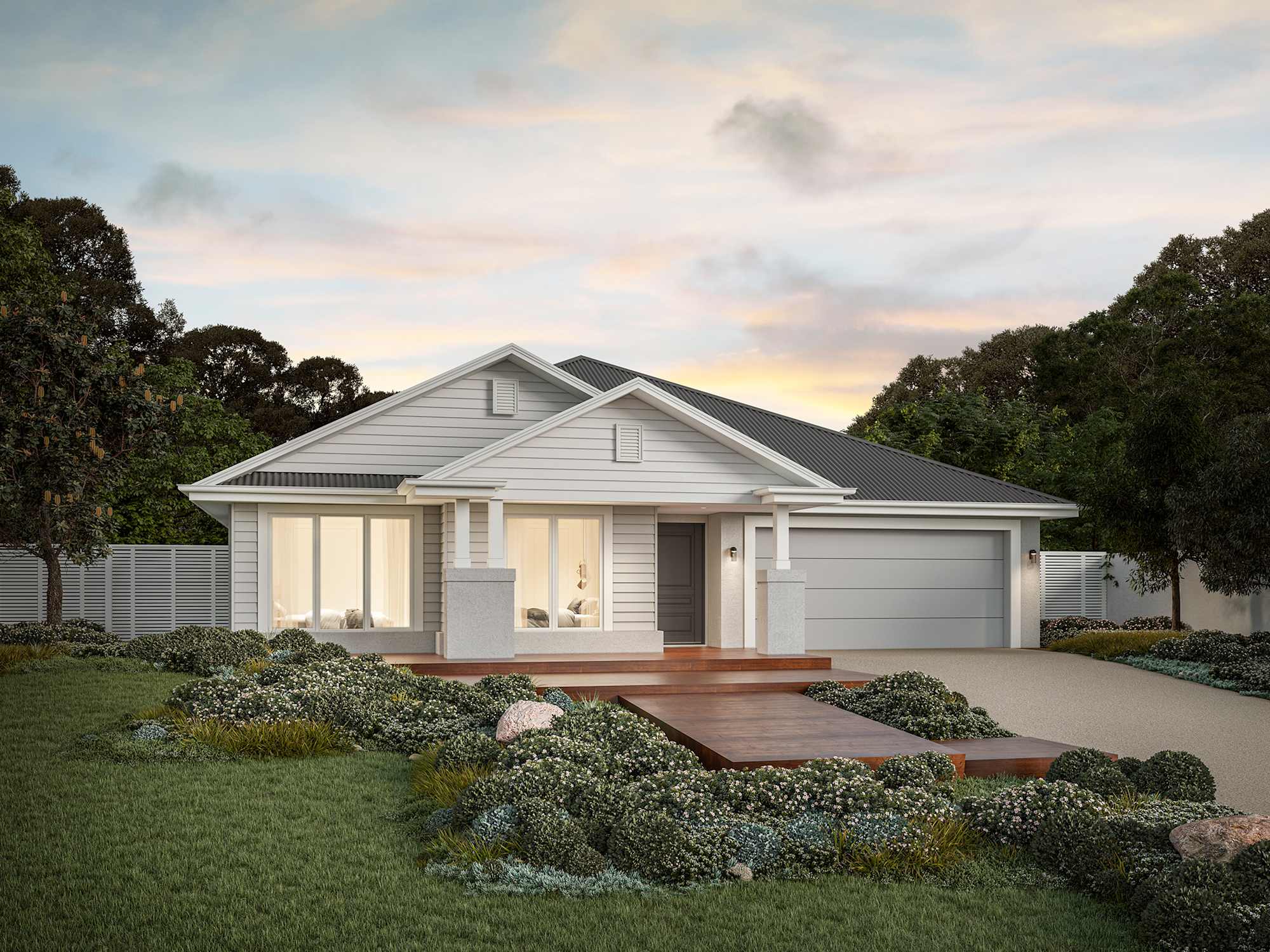 Seaside Executive house design with Whitehaven facade