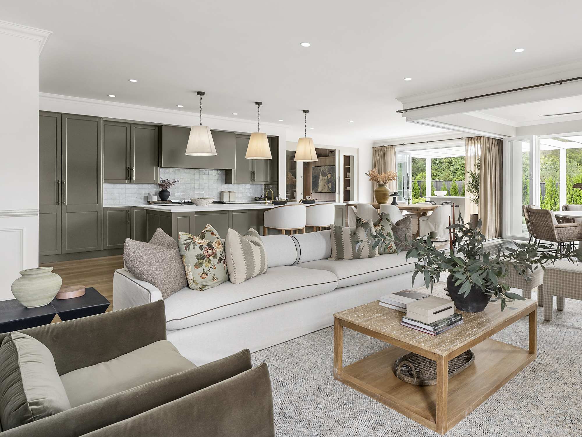 San Marino Executive House Design Living Dining Kitchen in Classic style