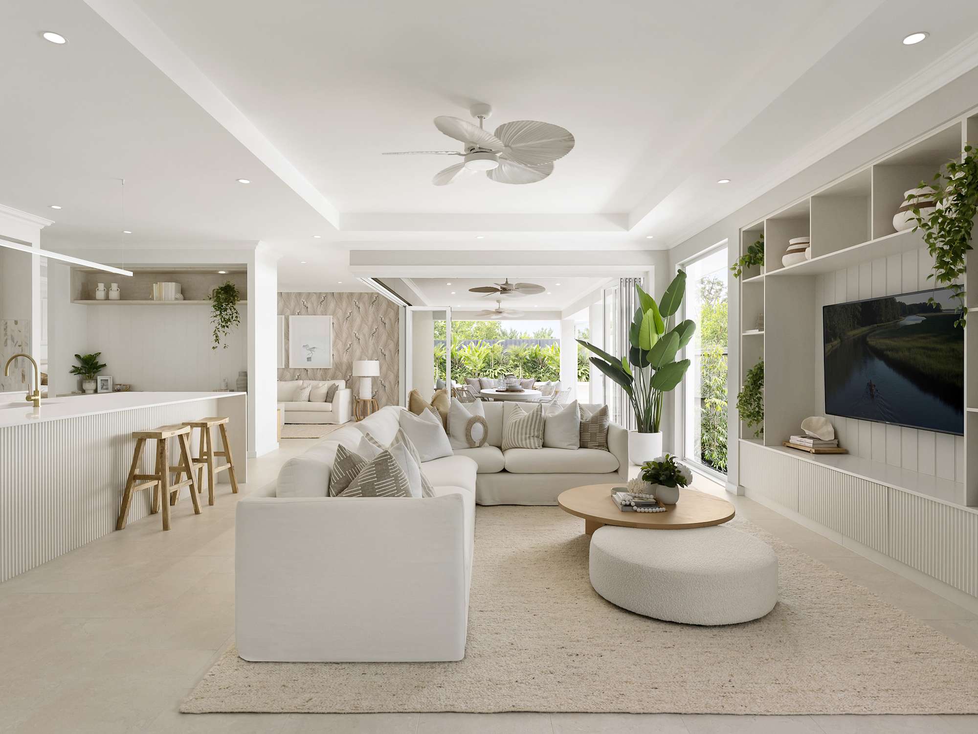 Bayswater Manor House Design Kitchen Living in Coastal style
