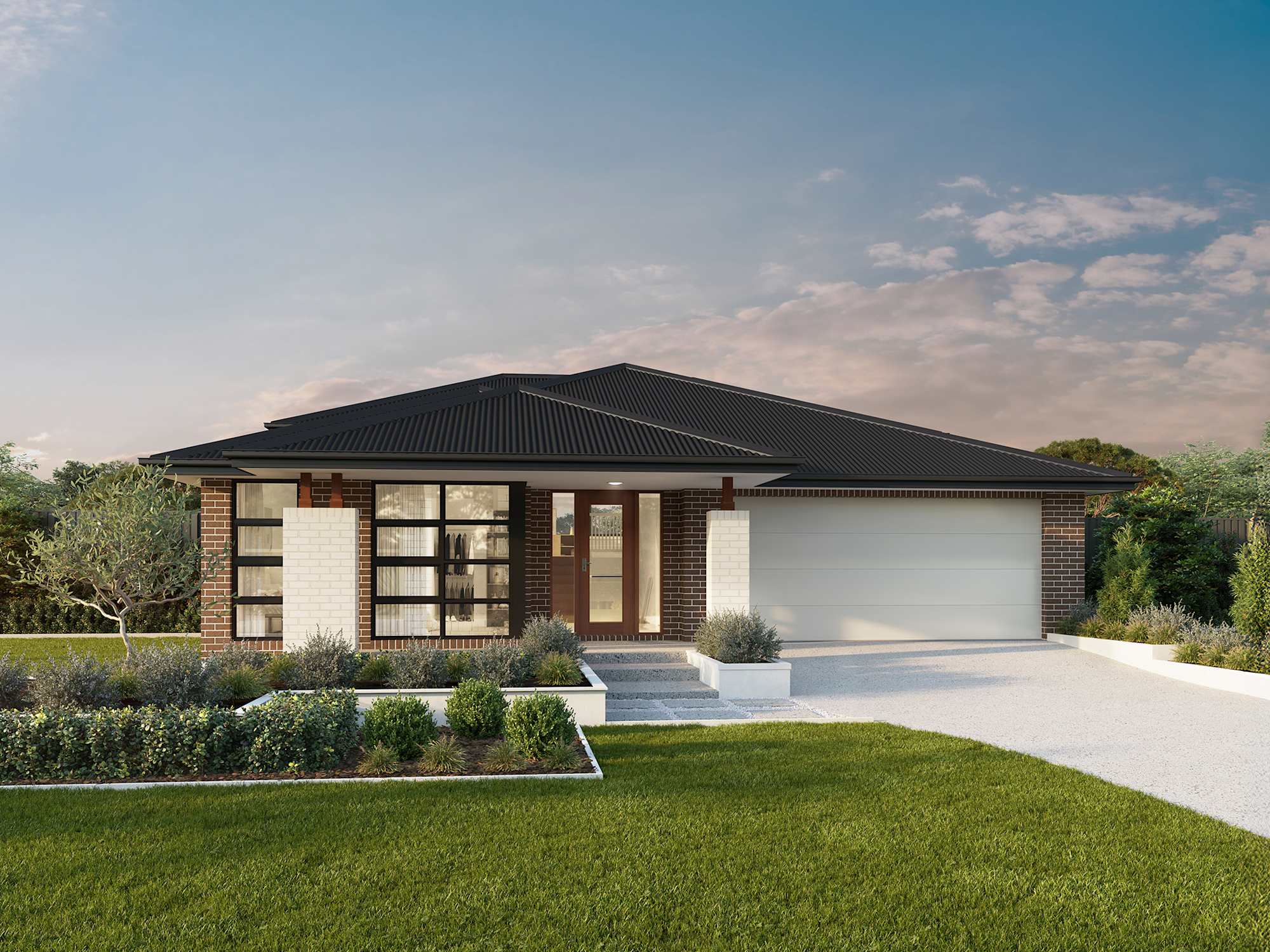Horizon house design with contemporary facade