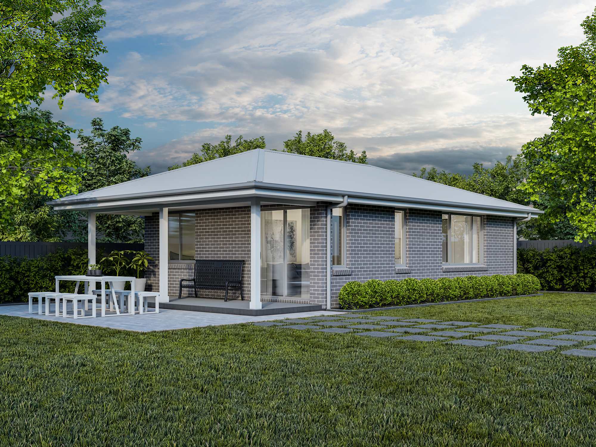 Granny flat 4 house design with hipped facade