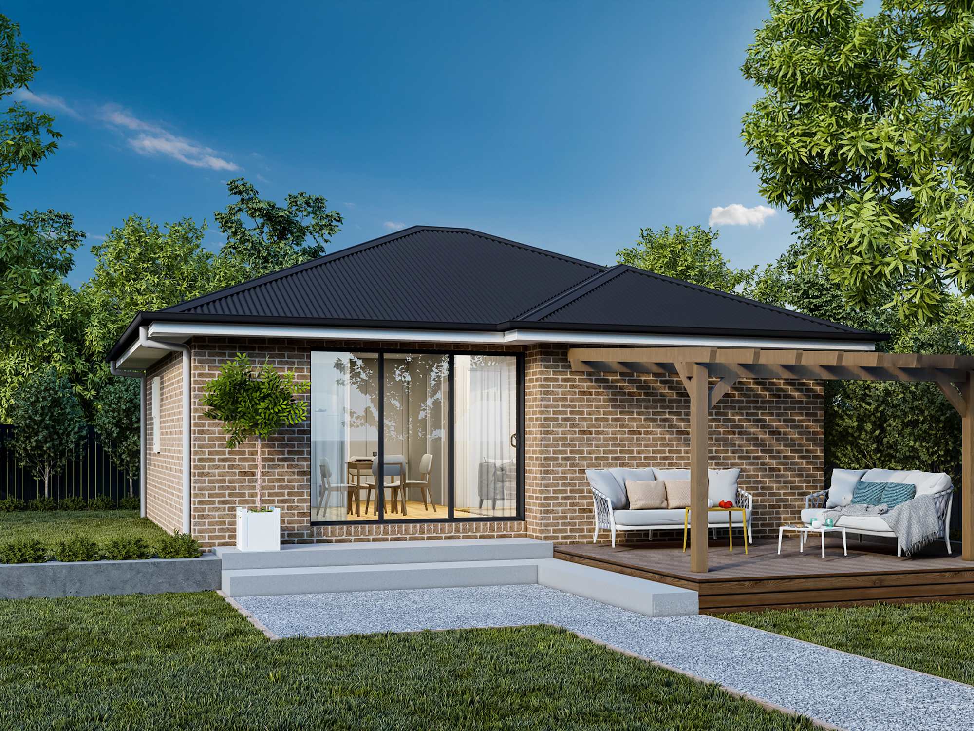 Granny flat 6 house design with hipped facade