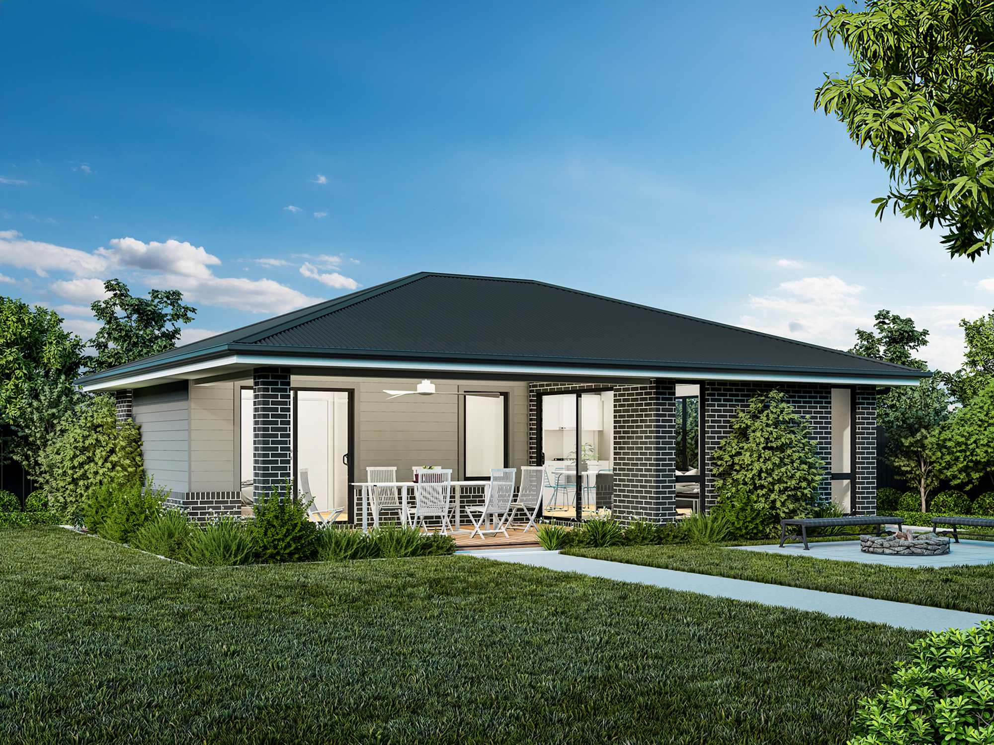 Granny flat 9 house design with hipped  facade