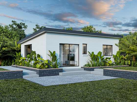 Granny flat 1 house design with skillion facade
