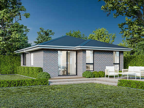 Granny flat 3 house design with hipped facade